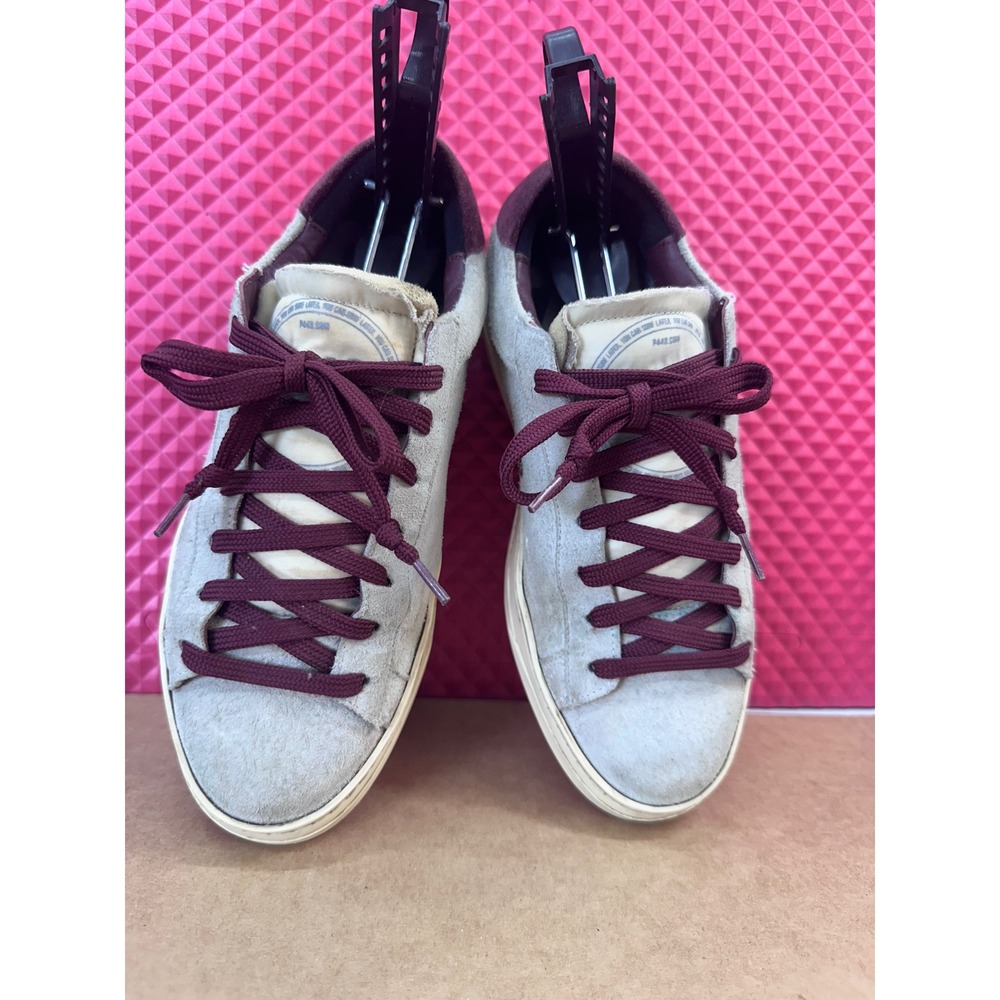 P448 John Grey Suede Burgundy Low Top Sneakers Made in Italy